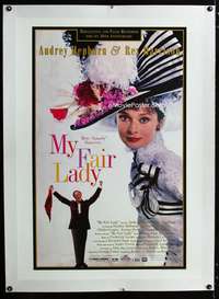 s004 MY FAIR LADY linen one-sheet movie poster R94 Audrey Hepburn,Harrison