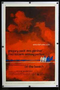s259 ON THE BEACH linen style B one-sheet movie poster '59 cool image!