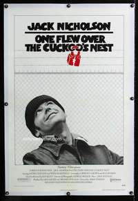 s261 ONE FLEW OVER THE CUCKOO'S NEST linen one-sheet movie poster '75 Jack!