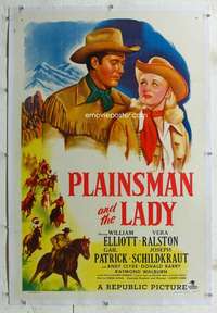 s271 PLAINSMAN & THE LADY linen one-sheet movie poster '46 Wild Bill Elliott