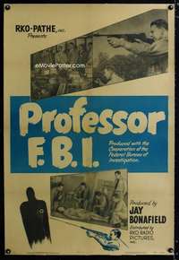 s278 PROFESSOR FBI linen one-sheet movie poster '52 made by the FBI!