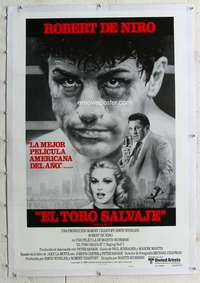 s282 RAGING BULL linen Spanish/U.S. one-sheet movie poster '80 De Niro, Scorsese