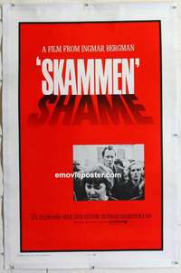 s301 SHAME linen int'l one-sheet movie poster '69 Ingmar Bergman, Ullmann