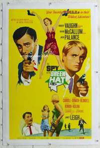 s313 SPY IN THE GREEN HAT linen one-sheet movie poster '66 Vaughn,U.N.C.L.E.