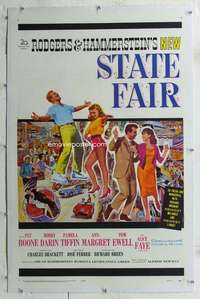 s317 STATE FAIR linen one-sheet movie poster '62 Pat Boone, Bobby Darin