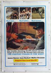 s325 SUPPORT YOUR LOCAL SHERIFF linen one-sheet movie poster '69 James Garner