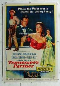 s330 TENNESSEE'S PARTNER linen one-sheet movie poster '55 Ronald Reagan