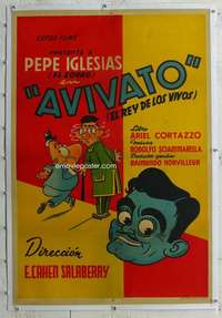 w381 AVIVATO linen Argentinean movie poster '49 Pepe Iglesias