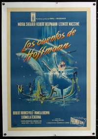 w364 TALES OF HOFFMANN linen Argentinean movie poster '54 Stone art!