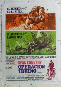w370 THUNDERBALL linen Argentinean movie poster '65 Connery, Bond