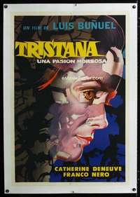 w365 TRISTANA linen Argentinean movie poster '70 wild art of Deneuve!