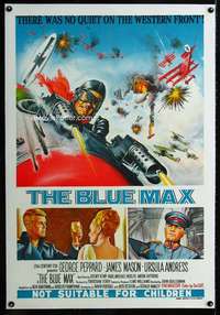 w073 BLUE MAX linen Aust 1sh movie poster '66 George Peppard, Mason
