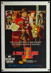 w076 FOR A FEW DOLLARS MORE linen Aust 1sh movie poster '67 Eastwood