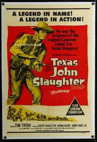 w080 TEXAS JOHN SLAUGHTER linen Aust 1sh movie poster '59 Tom Tryon