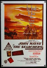 w079 SEARCHERS linen Aust 1sh movie poster '56 John Wayne, John Ford