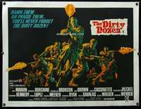 w323 DIRTY DOZEN linen British quad movie poster '67 Lee Marvin