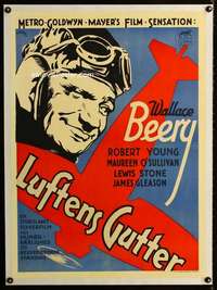 w309 WEST POINT OF THE AIR linen Danish movie poster '34 Koppel art!