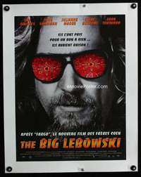 w210 BIG LEBOWSKI linen French 16x21 movie poster '98 Jeff Bridges