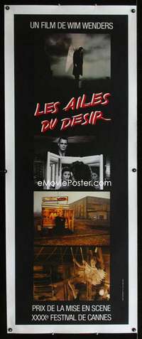 w040 WINGS OF DESIRE linen French doorpanel movie poster '87 Wenders