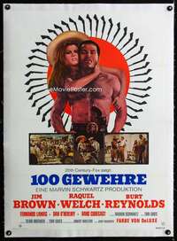 w288 100 RIFLES linen German movie poster '69 Jim Brown, Raquel Welch