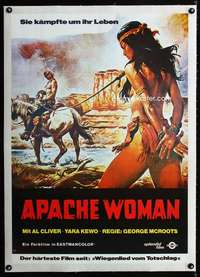 w290 APACHE WOMAN linen German movie poster '76 sexy Native American!