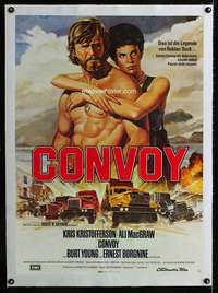 w271 CONVOY linen German movie poster '78 Kris Kristofferson, McGraw