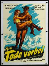 w287 WOMAN THEY ALMOST LYNCHED linen German movie poster '53 Totter