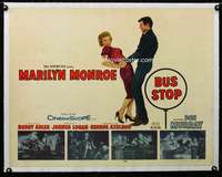 w052 BUS STOP linen 1/2sh movie poster '56 Marilyn Monroe, Don Murray