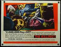 w054 KILLING linen 1/2sh movie poster '56 Stanley Kubrick, Hayden