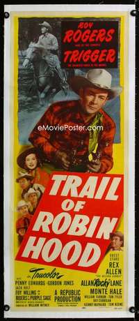 w060 TRAIL OF ROBIN HOOD linen insert movie poster '50 Roy Rogers