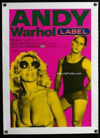 w128 ANDY WARHOL LABEL linen Japanese movie poster '80s Dallesandro