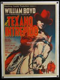 w229 FIGHTING TEXAN linen Mexican poster movie poster R40s Hoppy!