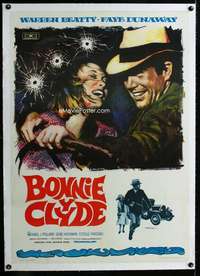w256 BONNIE & CLYDE linen Spanish movie poster '67 cool Mac Gomez art!