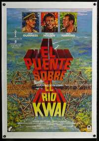 w246 BRIDGE ON THE RIVER KWAI linen Spanish movie poster R80s Holden