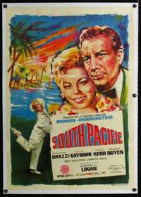 w252 SOUTH PACIFIC linen Spanish movie poster '60 great Jano artwork!