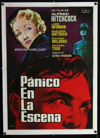 w233 STAGE FRIGHT linen Spanish movie poster '61 great Mac Gomez art!