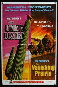 y058 VANISHING PRAIRIE/LIVING DESERT one-sheet movie poster '71 Walt Disney