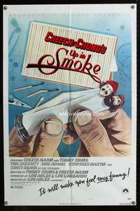 y070 UP IN SMOKE style B revised one-sheet movie poster '78 Cheech & Chong!