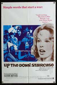 y068 UP THE DOWN STAIRCASE one-sheet movie poster '67 teacher Sandy Dennis!