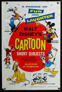 y037 WALT DISNEY'S CARTOON SHORT SUBJECTS one-sheet movie poster '65
