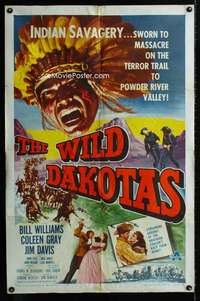 y022 WILD DAKOTAS one-sheet movie poster '56 savage Native Americans!