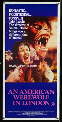 a433 AMERICAN WEREWOLF IN LONDON Aust daybill movie poster '81 Landis