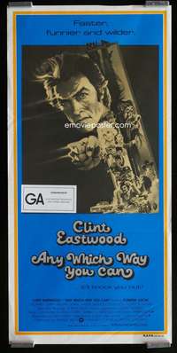 a438 ANY WHICH WAY YOU CAN Aust daybill movie poster '80 Eastwood