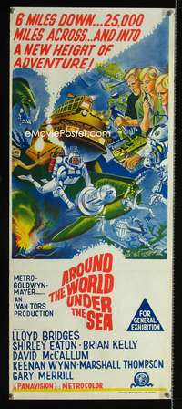a440 AROUND THE WORLD UNDER THE SEA Aust daybill movie poster '66