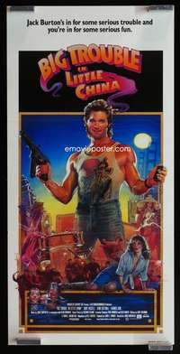 a462 BIG TROUBLE IN LITTLE CHINA Aust daybill movie poster '86Drew art