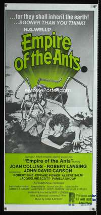 a556 EMPIRE OF THE ANTS Aust daybill '78 H.G. Wells, great Drew art of monster attacking!