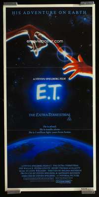 a561 ET Aust daybill movie poster '82 Steven Spielberg, Alvin art!