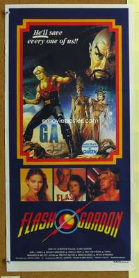 a578 FLASH GORDON Aust daybill movie poster '80 Max Von Sydow