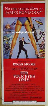 a583 FOR YOUR EYES ONLY Aust daybill movie poster '81 Moore as Bond!