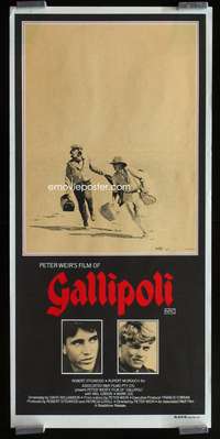a596 GALLIPOLI Aust daybill movie poster '81 Peter Weir, Mel Gibson
